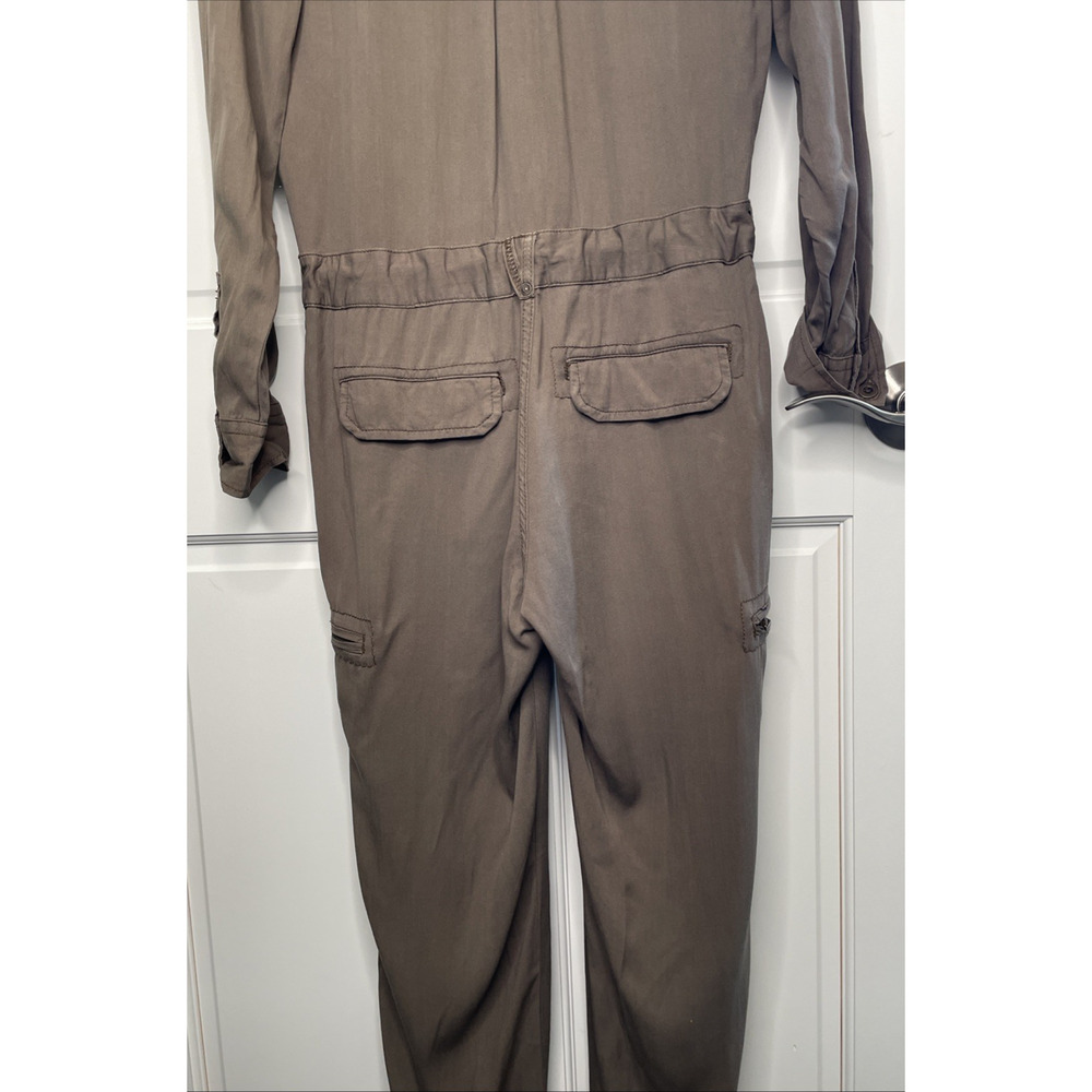 Free People Women's Utility Pantsuit Sz 4 100% Rayon Cargo Jumpsuit Boho - Picture 9 of 16